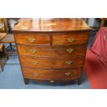 Georgian Inlaid Mahogany Bow Front Two over Three Chest