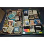 Two Boxes of 8-Track Tape Cartridges (~160 total) Including Abba, Rod Stewart, Liberace, etc.