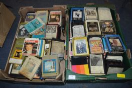 Two Boxes of 8-Track Tape Cartridges (~160 total) Including Abba, Rod Stewart, Liberace, etc.