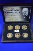Winston Churchill Gold Plated Six Coin Commemorative Boxed Set