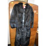 1970's Black Cony Fur Coat ~Size: 10