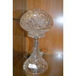 Cut Glass Mushroom Lamp (AF- with Period Repairs)