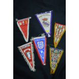 Six Football Pennants from 1960's & 70's