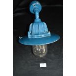 Enamel Outdoor Light Fitting with Original Glass Dome