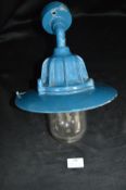 Enamel Outdoor Light Fitting with Original Glass Dome