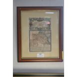Framed Engraving of North & East Riding of Yorkshire 1720-1765