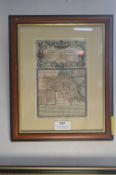 Framed Engraving of North & East Riding of Yorkshire 1720-1765