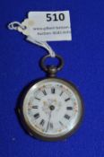Ladies Hallmarked Sterling Silver Pocket Watch with Enameled Face