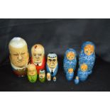 Two Sets of Russian Matryoshka Dolls