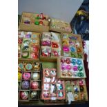 Nine Boxes of Vintage Glass Christmas Decorations