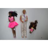 Dark Skinned Barbie Doll plus Ken and One Other