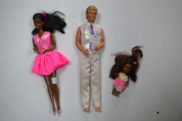Dark Skinned Barbie Doll plus Ken and One Other