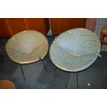 Pair of 1960's Woven Plastic Basket Chairs (AF)