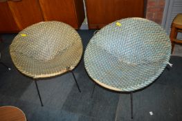 Pair of 1960's Woven Plastic Basket Chairs (AF)