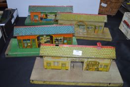 Four Hornby Tinplate Railway Station Platforms