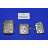 Three Hallmarked Sterling Silver Vesta Cases