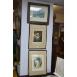 Two Framed & Signed Period Prints plus One Other