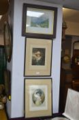 Two Framed & Signed Period Prints plus One Other