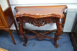 Reproduction Ornately Carved Hall Table