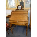 Edwardian Oak Roll Top Desk