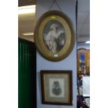 Victorian Oval Framed Print, and a Framed Edwardian Photograph