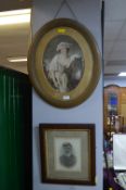 Victorian Oval Framed Print, and a Framed Edwardian Photograph