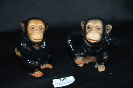 Pair of Beswick Chimpanzees