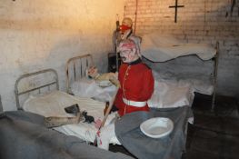 Victorian Era Hospital Scene with Waxwork Surgeon and Patients