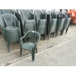 Twenty Green Plastic Stackable Chairs