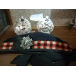 Johnstone Collection: Vintage Royal Scots Bonnet and Two Plaid Brooches