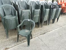 Twenty Green Plastic Stackable Chairs