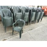 Twenty Green Plastic Stackable Chairs