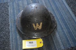 WWII Air Raid Wardens Helmet with Liner and Chin Strap