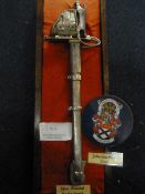 Johnstone Collection: Miniature Ornamental Basket Sword and Johnstone Clan Crest