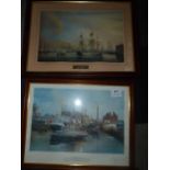 Two Naval Prints - Hull Docks and HMS Trincomalee