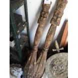 Pair of Ornately Carved Paddles