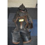 Suit of Medieval Armour Including Helmet, Breast/Back Plate, Leg & Shoulder Armour