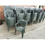 Twenty Green Plastic Stackable Chairs