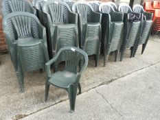 Twenty Green Plastic Stackable Chairs