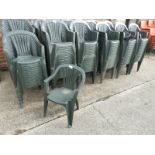 Twenty Green Plastic Stackable Chairs