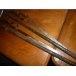 Two Reproduction Halberds and Two Swords