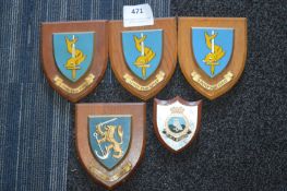 Five Wooden Royal Navy Plaques