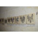Various Laminated Wall Posters Depicting Uniforms and Regiments Throughout the Ages