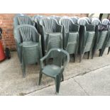 Twenty Green Plastic Stackable Chairs