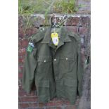 Green Royal Signals Officer's Jacket with Para Wing and Singapore Detachment Cloth Bag