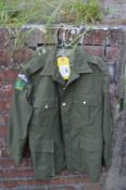 Green Royal Signals Officer's Jacket with Para Wing and Singapore Detachment Cloth Bag