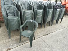 Twenty Green Plastic Stackable Chairs