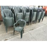 Twenty Green Plastic Stackable Chairs