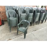 Twenty Green Plastic Stackable Chairs