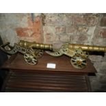 Pair of Ornamental Brass Cannons ~45cm long